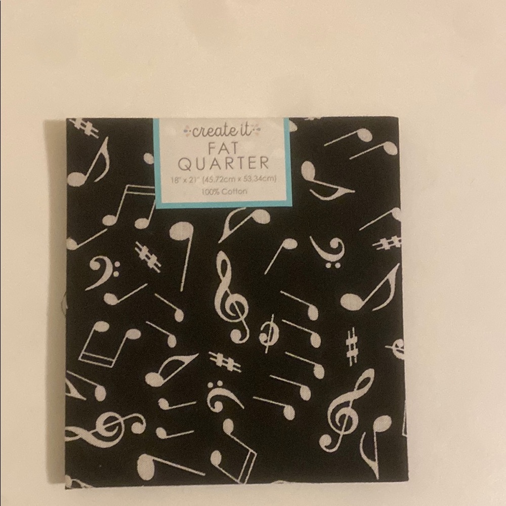 Musical Note Black and White Fabric